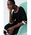 Top Negro Rayas Joseph Ribkoff Mujer