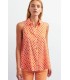 Camisa Estampada Naranja Civit Mujer