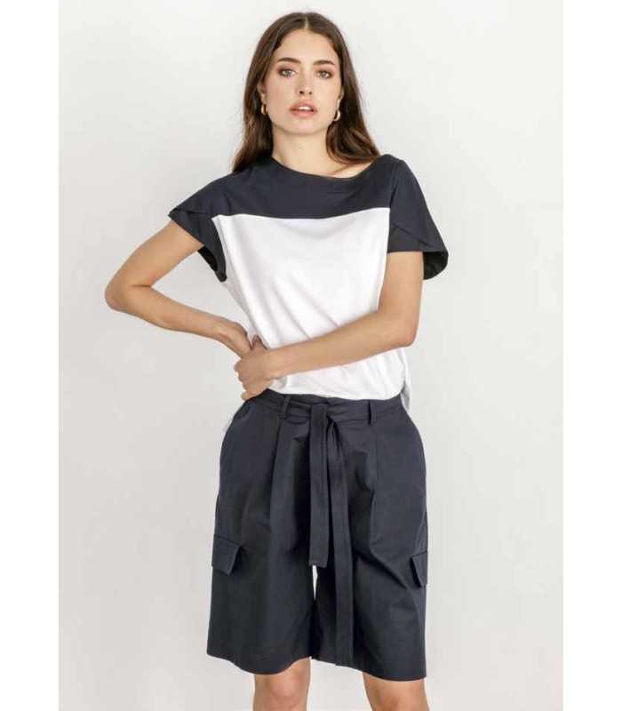 Camiseta Marino Blanca Maria Bellentani Mujer