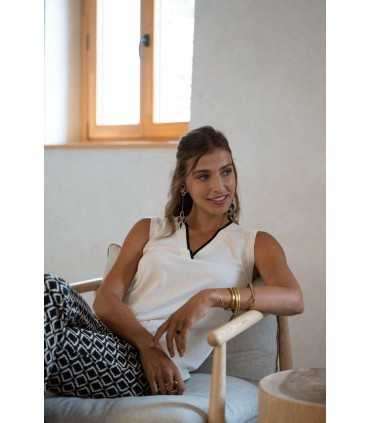 Top Punto Blanco Básico Trovels Mujer