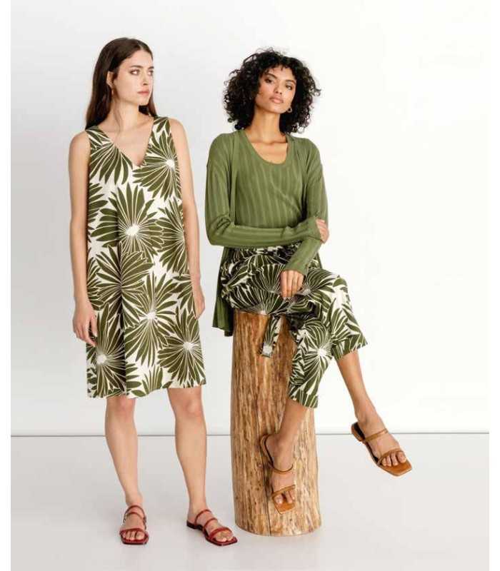 Vestido Margaritas Caqui Maria Bellentani Mujer