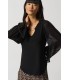 Top Negro Volantes Joseph Ribkoff Mujer