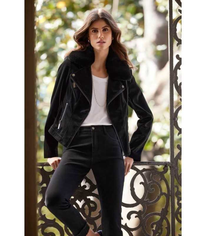 Chaqueta Motera Negra Joseph Ribkoff Mujer