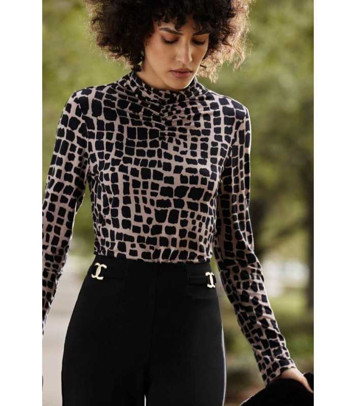 Top Ajustado Animal Print Joseph Ribkoff Mujer