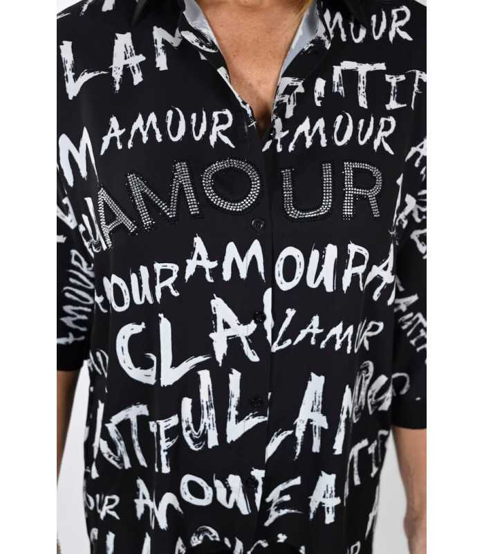 Camisa Estampada Letras Frank Lyman Mujer