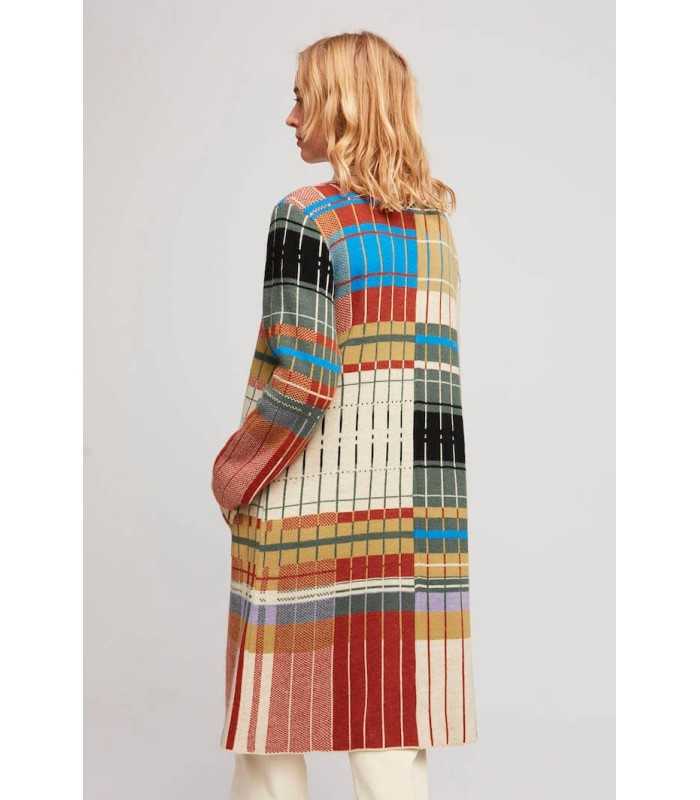 Abrigo Cuadros Punto Aldo Martins Mujer