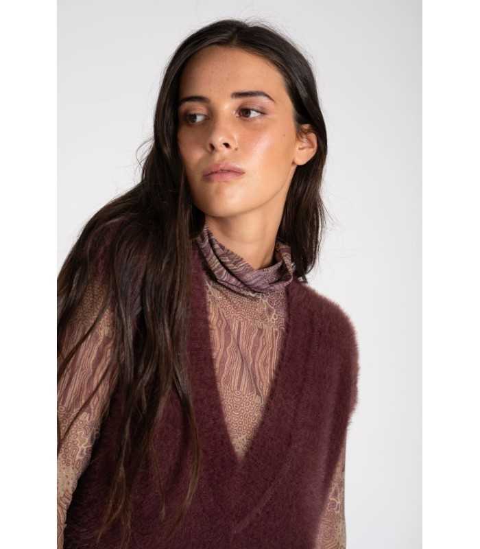 Chaleco Punto Pelo Pisonero Mujer