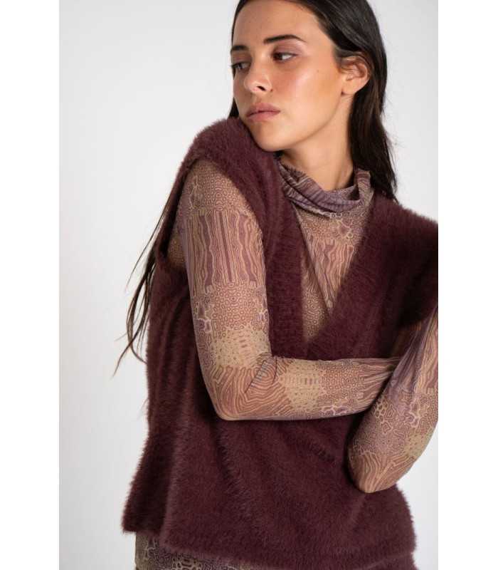 Chaleco Punto Pelo Pisonero Mujer