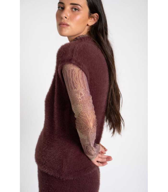 Chaleco Punto Pelo Pisonero Mujer