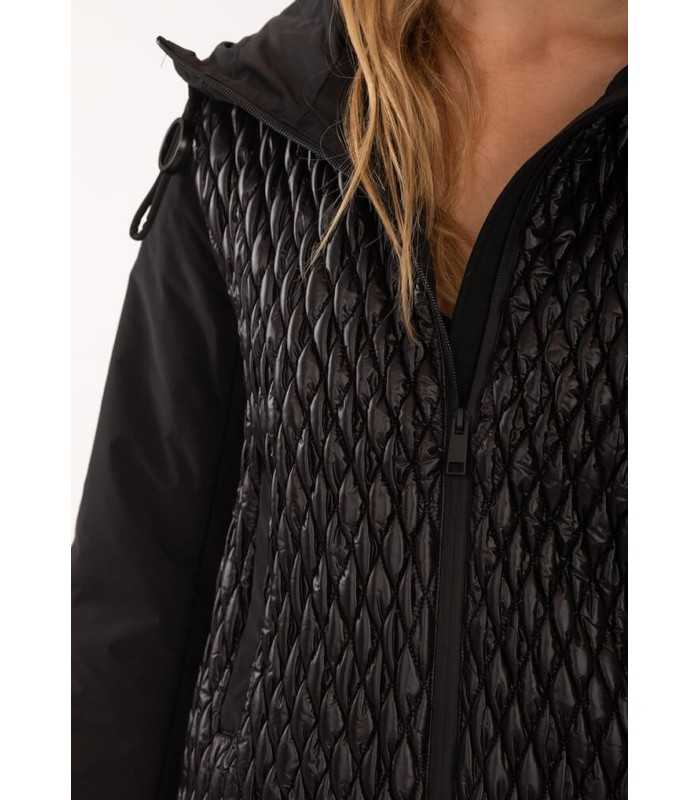 Parka Negra Combinada Anna Mora Mujer