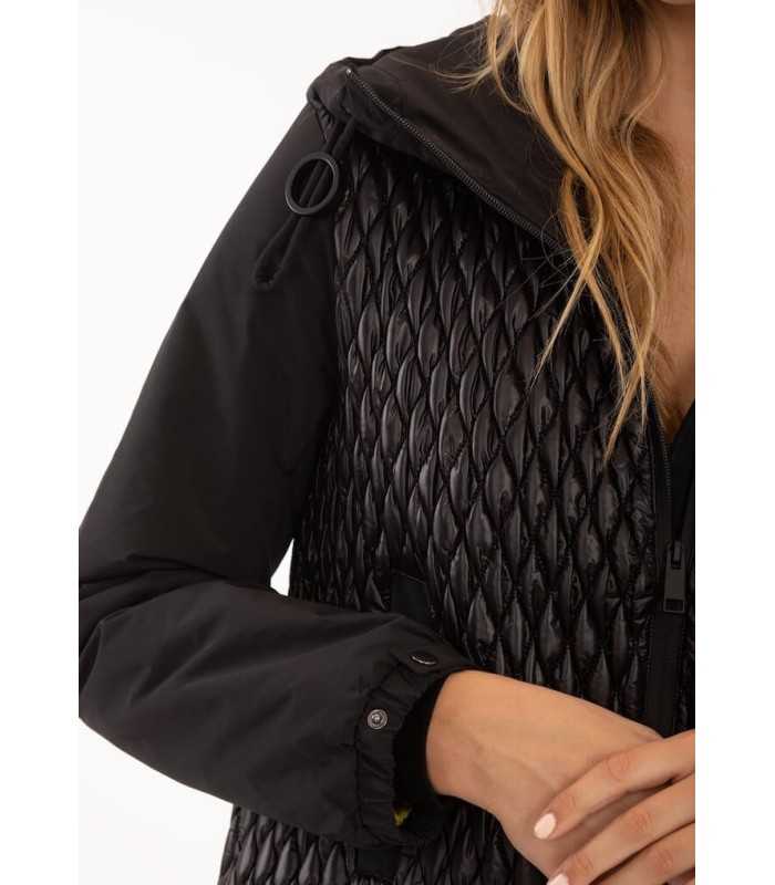 Parka Negra Combinada Anna Mora Mujer