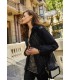 Parka Negra Combinada Anna Mora Mujer