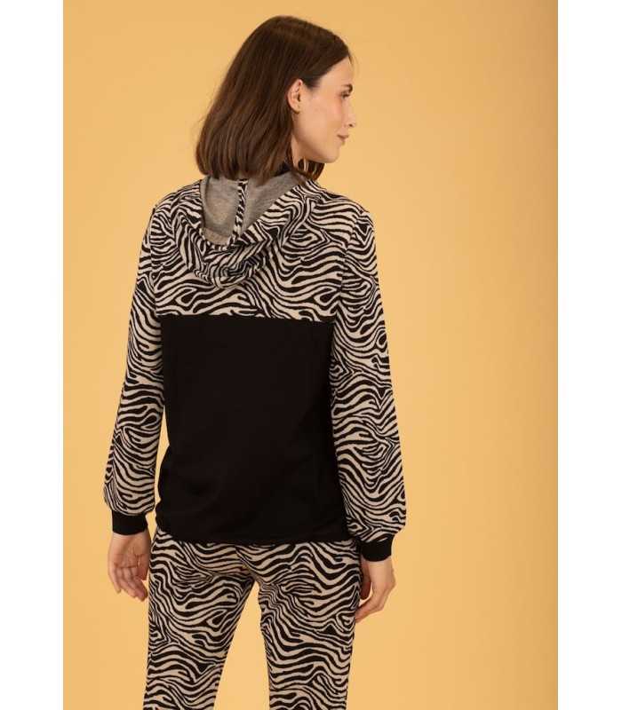 Jersey Cebra Capucha Anna Mora Mujer