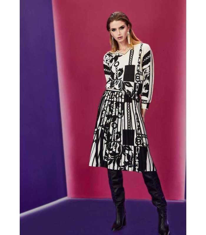 Falda Punto Estampado Laftylie Mujer