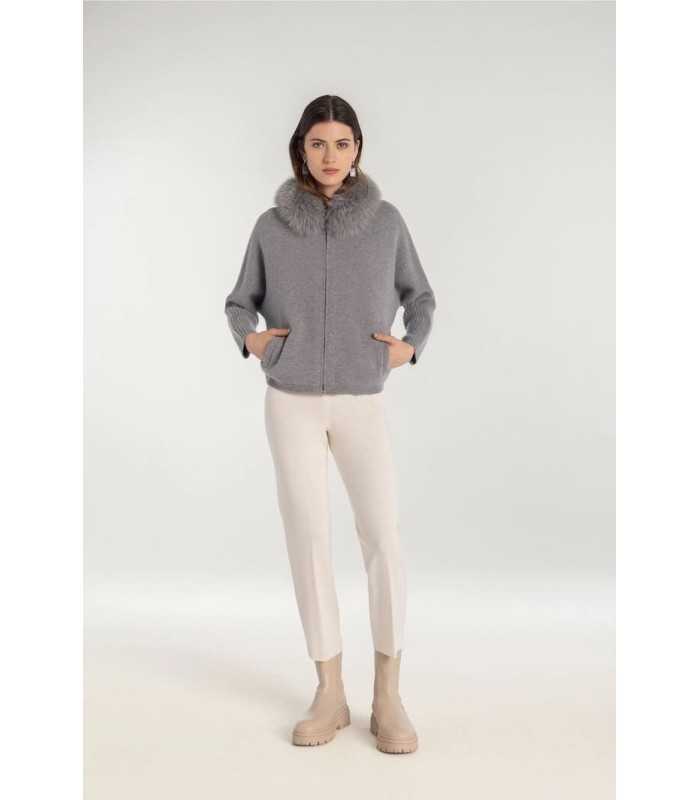 Chaqueta Gris Punto Naulover Mujer