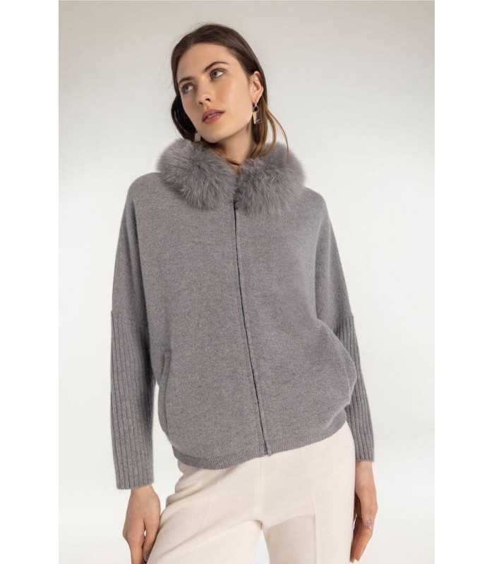 Chaqueta Gris Punto Naulover Mujer