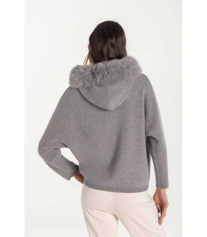 Chaqueta Gris Punto Naulover Mujer