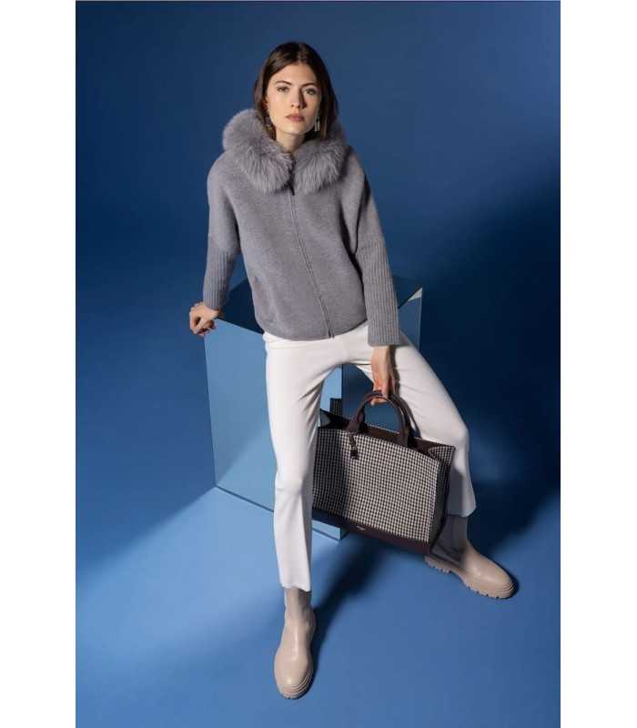 Chaqueta Gris Punto Naulover Mujer