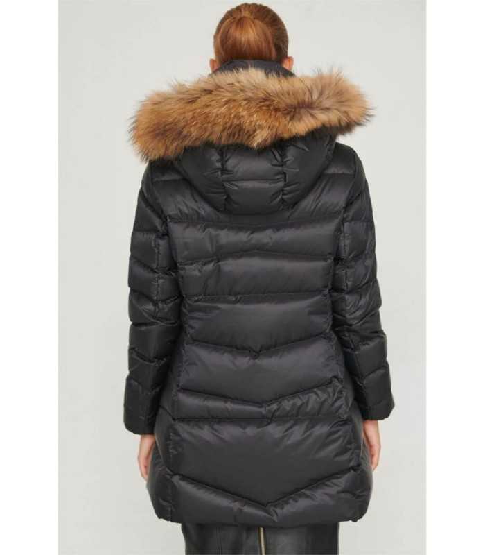 Parka Negra Ajustada Henry Arroway