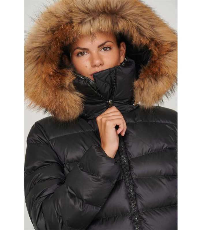 Parka Negra Ajustada Henry Arroway