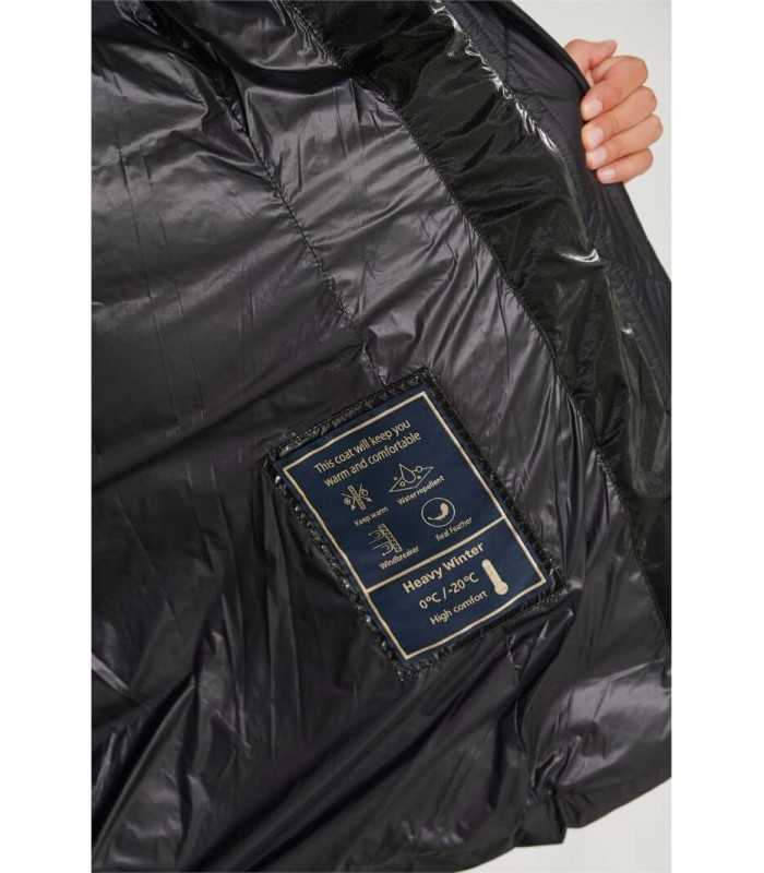 Parka Negra Ajustada Henry Arroway