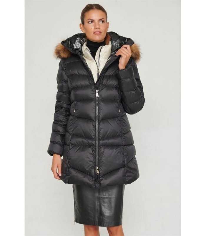 Parka Negra Ajustada Henry Arroway