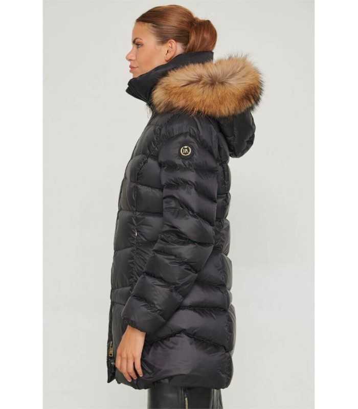 Parka Negra Ajustada Henry Arroway