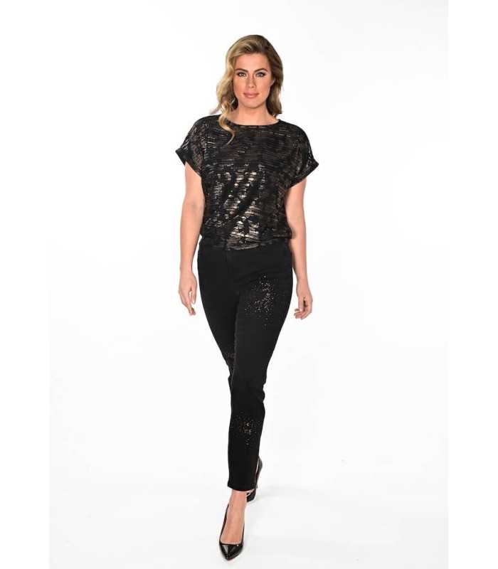 Pantalón Negro Cristales Frank Lyman