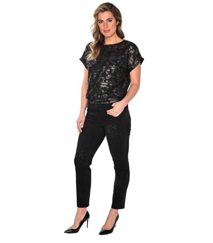 Pantalón Negro Cristales Frank Lyman
