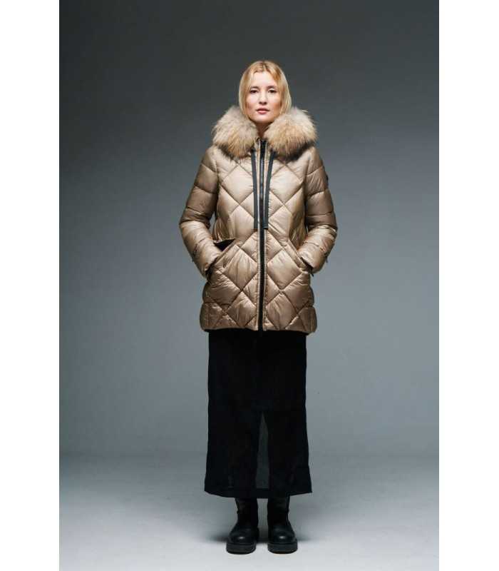 Parka Rombos Camel Donjaz Mujer