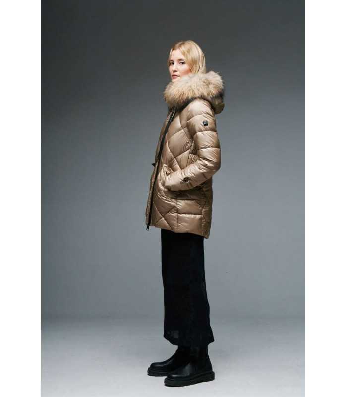 Parka Rombos Camel Donjaz Mujer