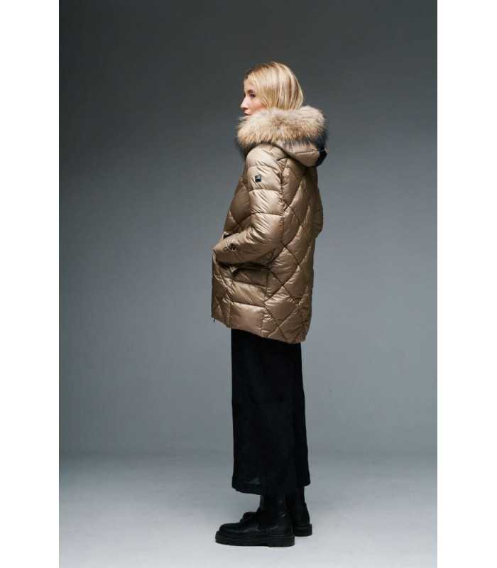 Parka Rombos Camel Donjaz Mujer