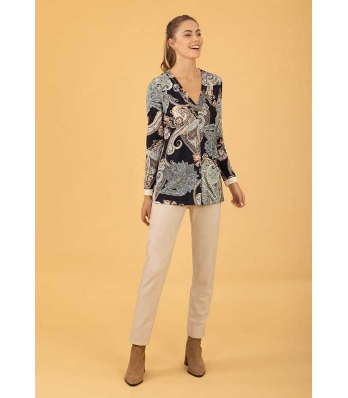 Camiseta Punto Paisley Anna Mora Mujer