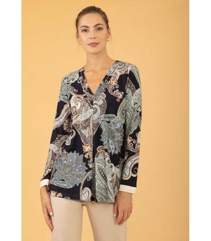 Camiseta Punto Paisley Anna Mora Mujer