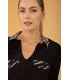 Camiseta Polo Negra Anna Mora Mujer