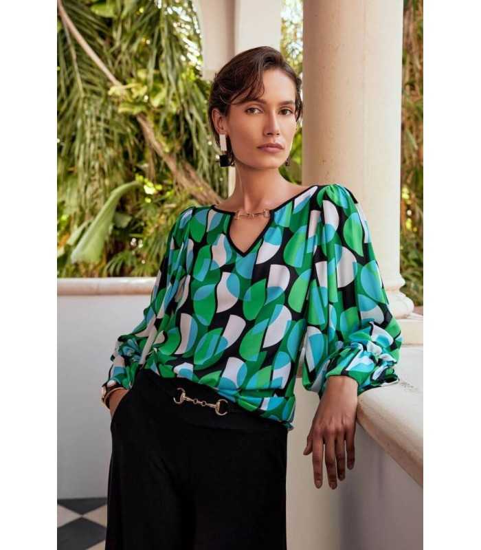 Top Georgette Geométrico Joseph Ribkoff Mujer