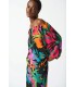 Top Gasa Estampado Tropical Joseph Ribkoff Mujer