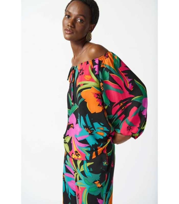 Top Gasa Estampado Tropical Joseph Ribkoff Mujer