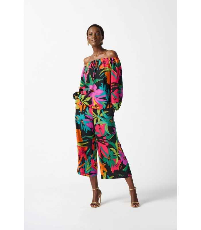 Top Gasa Estampado Tropical Joseph Ribkoff Mujer