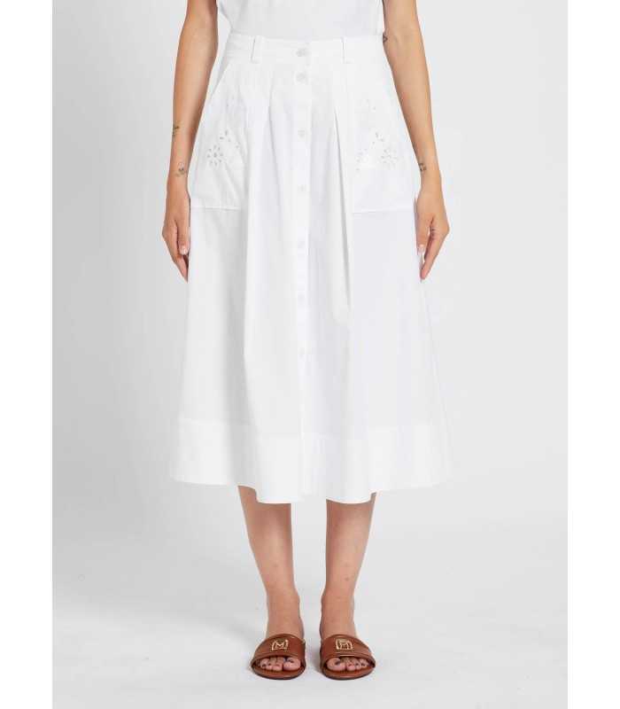 Falda Popelín Blanca Marella Mujer