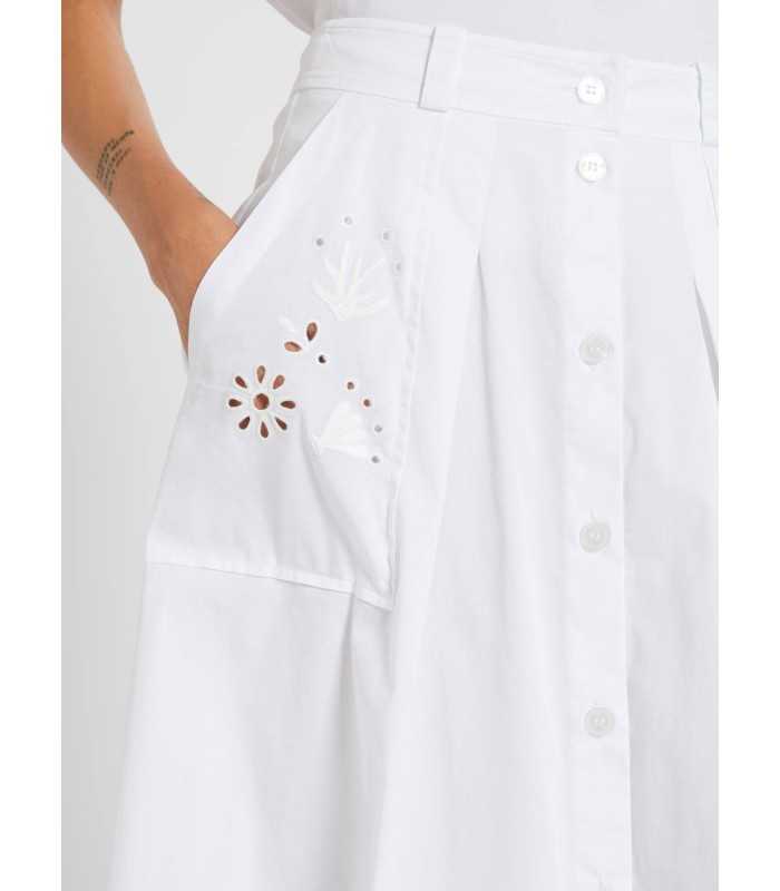 Falda Popelín Blanca Marella Mujer