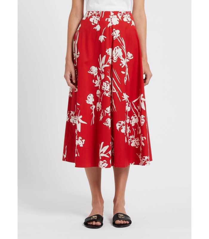 Falda Roja Estampada Marella Mujer