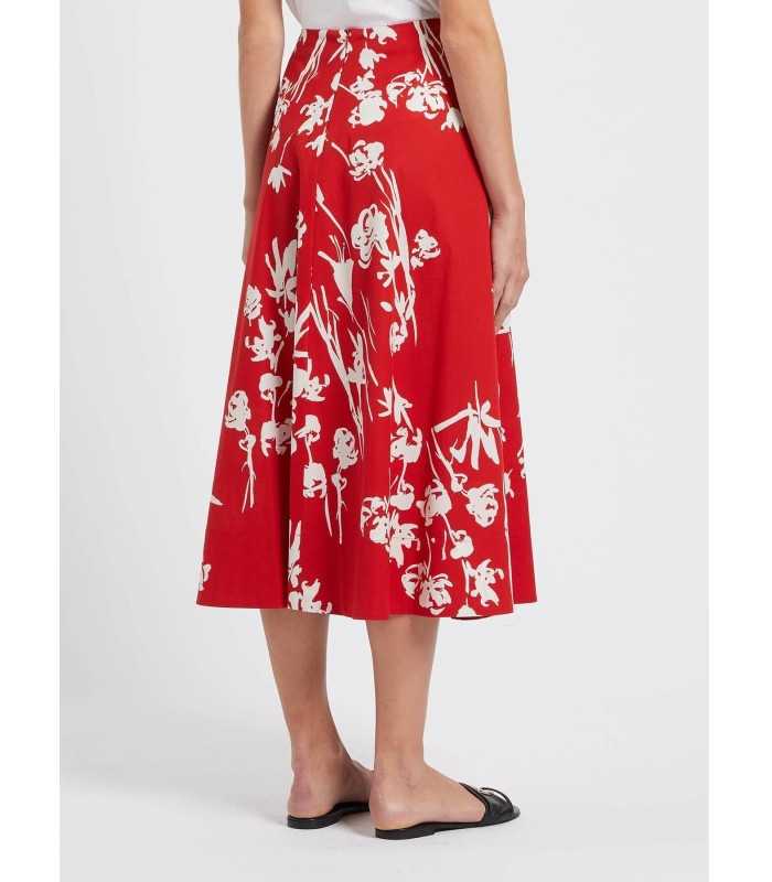 Falda Roja Estampada Marella Mujer