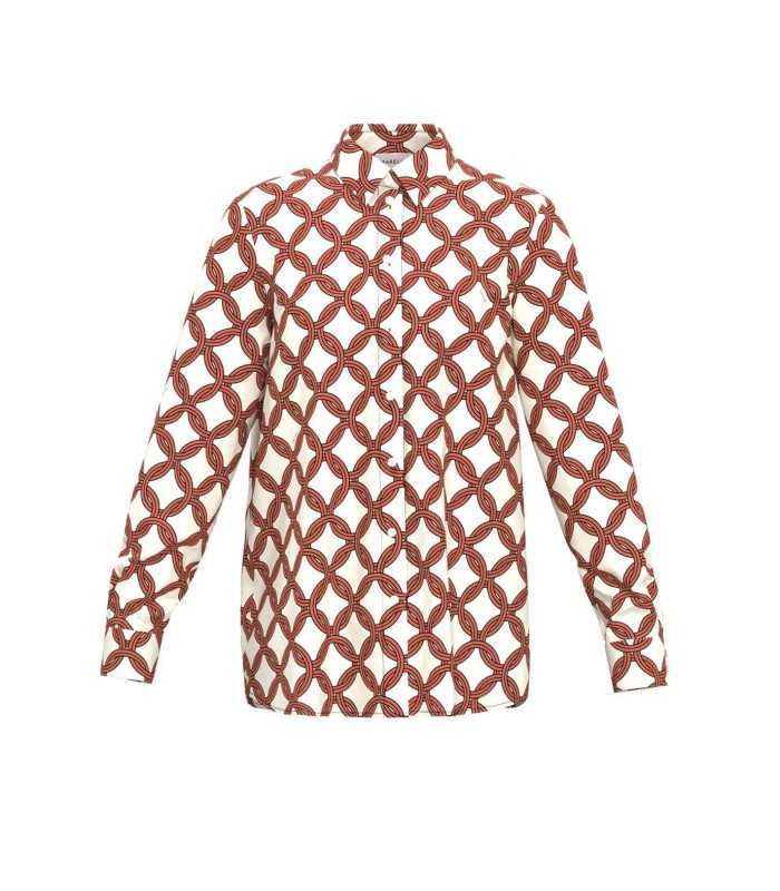 Camisa Seda Estampado Hojas Marella Mujer