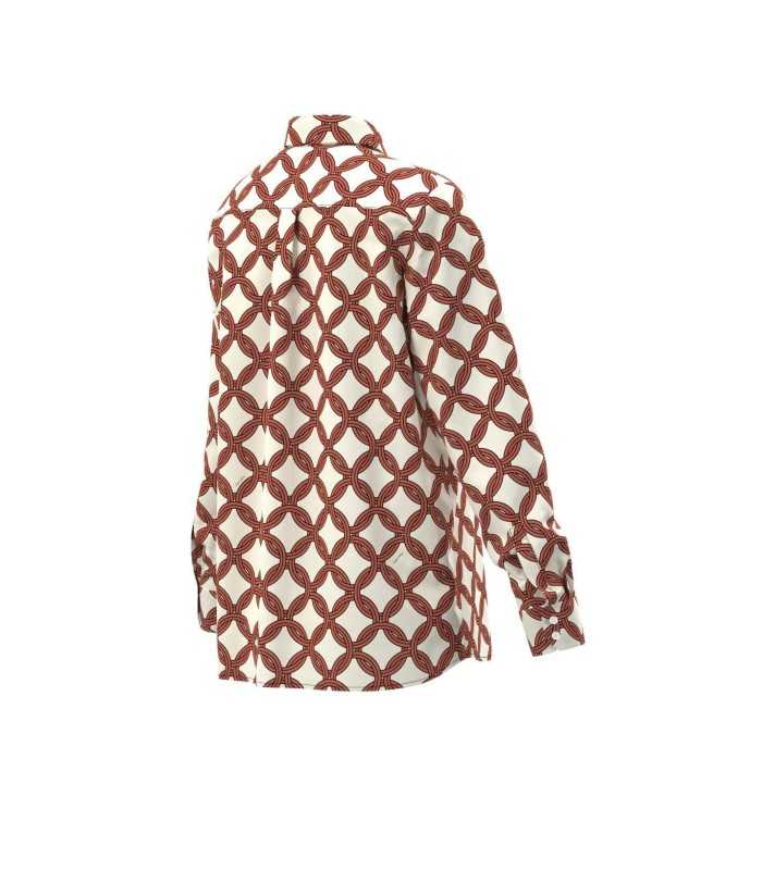 Camisa Seda Estampado Hojas Marella Mujer