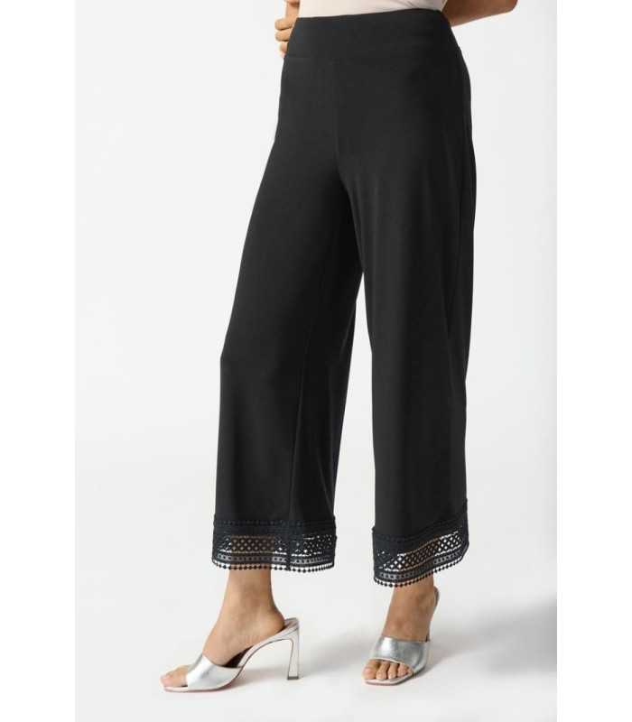 Pantalón Negro Ribete Guipur Joseph Ribkoff Mujer