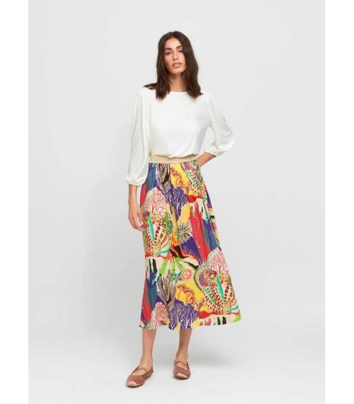 Falda Estampado Fondo Marino Aldo Martins Mujer