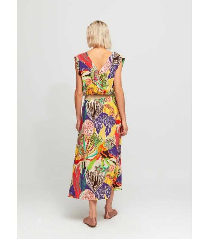 Falda Estampado Fondo Marino Aldo Martins Mujer