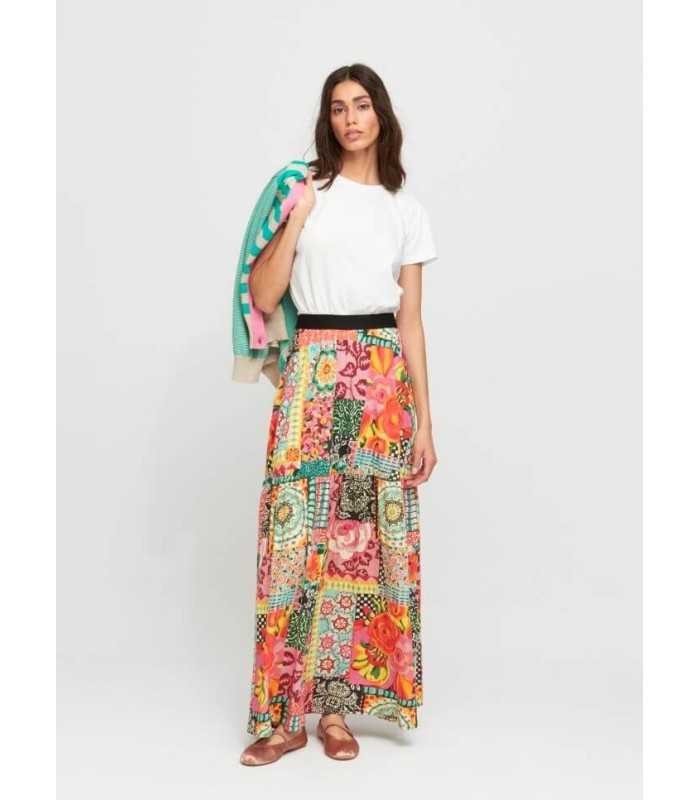 Falda Flores Estampada Aldo Martins Mujer