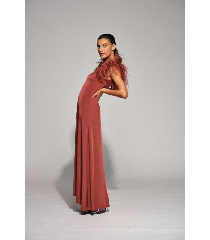 Vestido Tinta Plumas Moskada Mujer